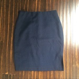 Navy Loft Jacquard Pencil Skirt Size 4